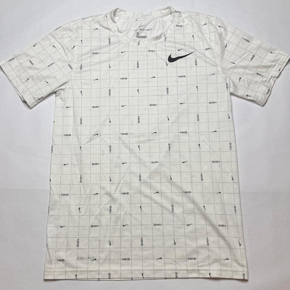 Nike Dry Training Shirt white Dri-Fit Men's Sz S - AOP Grid